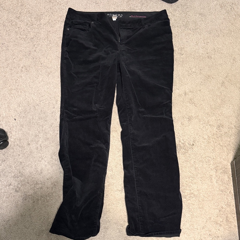 Sonoma Women's Black Flare Corduroy Pants